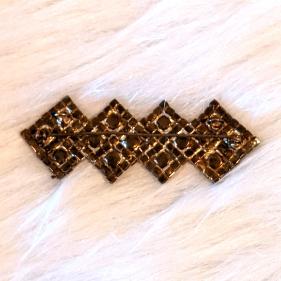 Vtg Art Deco Silverplate Rhinestone Brooch Pendant - Picture 2 of 8